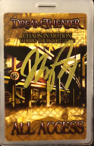 Autographed Chaos In Motion 2007/2008 All Access Tour Laminate