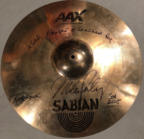 Autographed Used MP 20" Sabian AAX X-Plosion Crash from SOA 2018 Tour